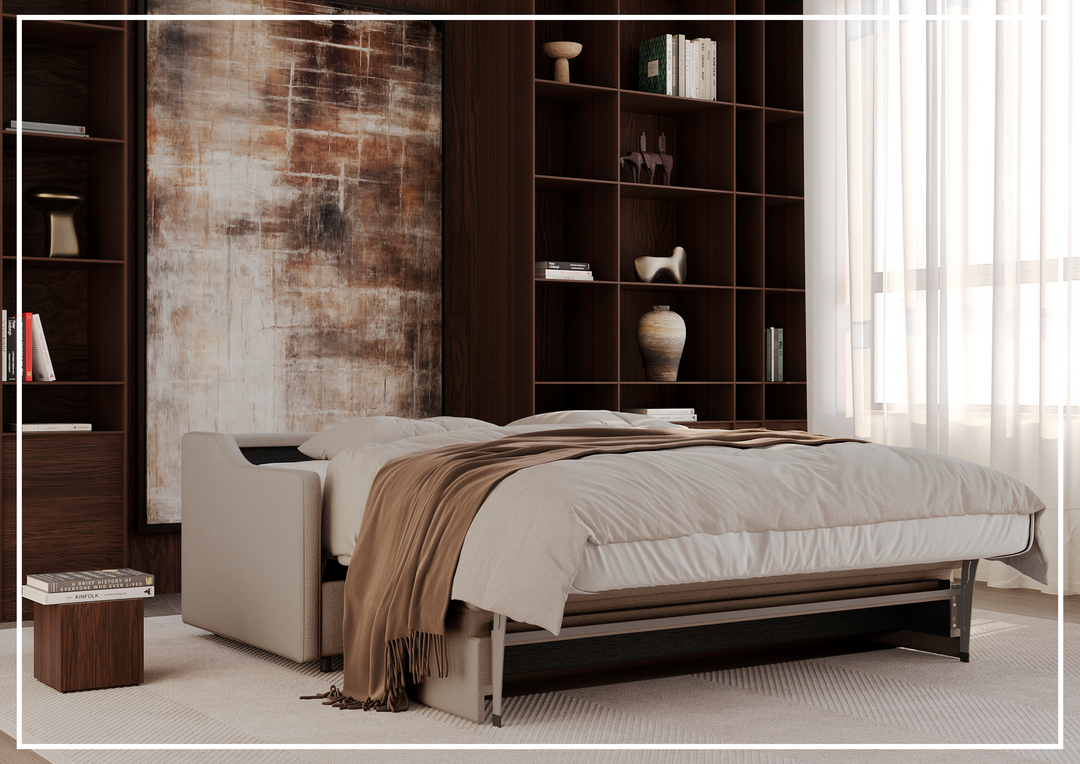 Innovation Living Carnell Fabric 2-Seater Queen-Sized Sofa Bed (Gray/Taupe)