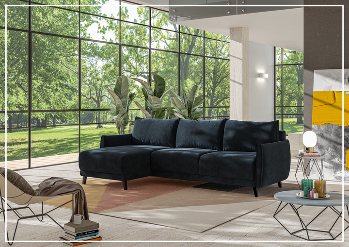 Dolphin Sectional Sofa Sleeper With Reversible Chaise and Storage-SOFABED
