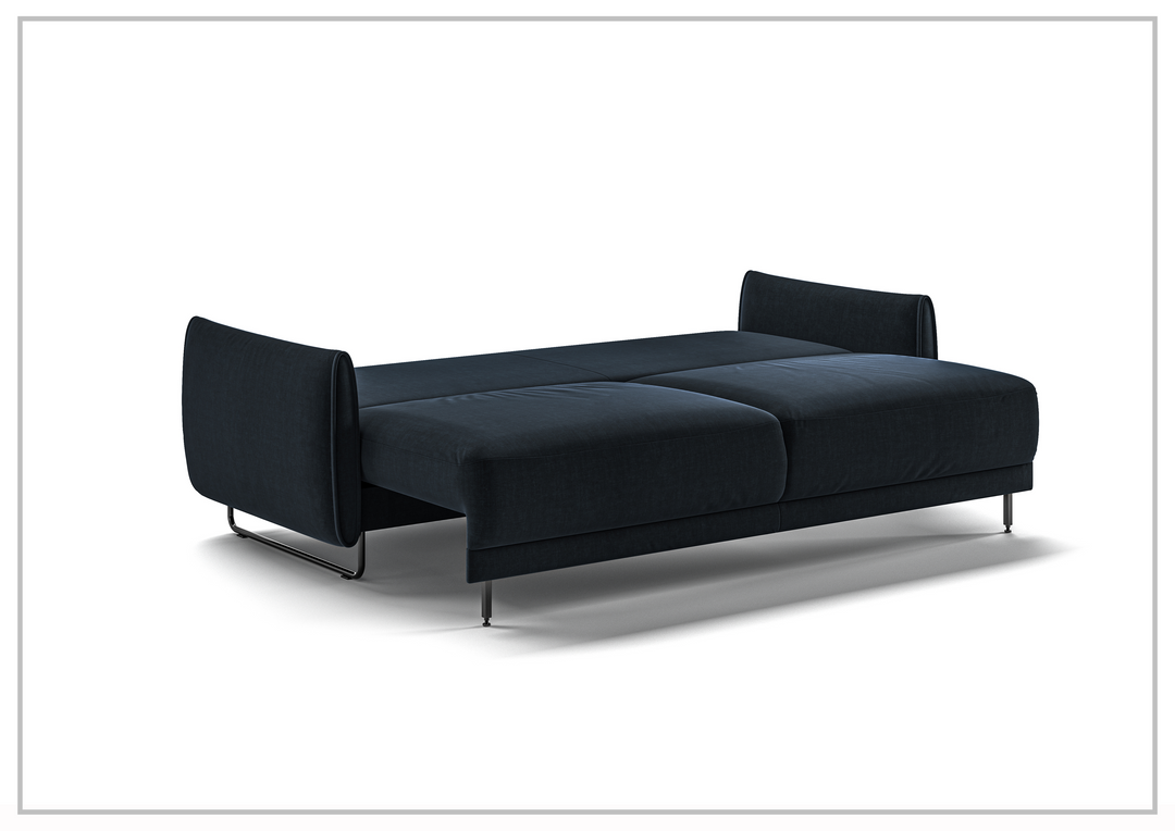 Luonto Dolphin Fabric Full XL Sofa Sleeper with High Black Legs