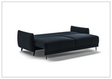 Luonto Dolphin Fabric Full XL Sofa Sleeper with High Black Legs