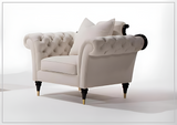 Klaussner Darla Chair with Pillow Back in Beige-Sofabed