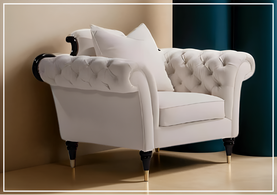 Klaussner Darla Chair with Pillow Back in Beige-Sofabed