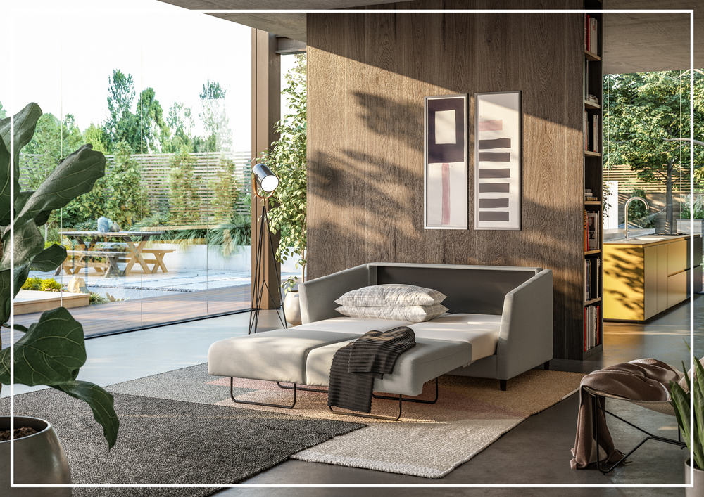 Luonto Erika Full XL Fabric Sofa Sleeper With Nest Mechanism-SOFABED