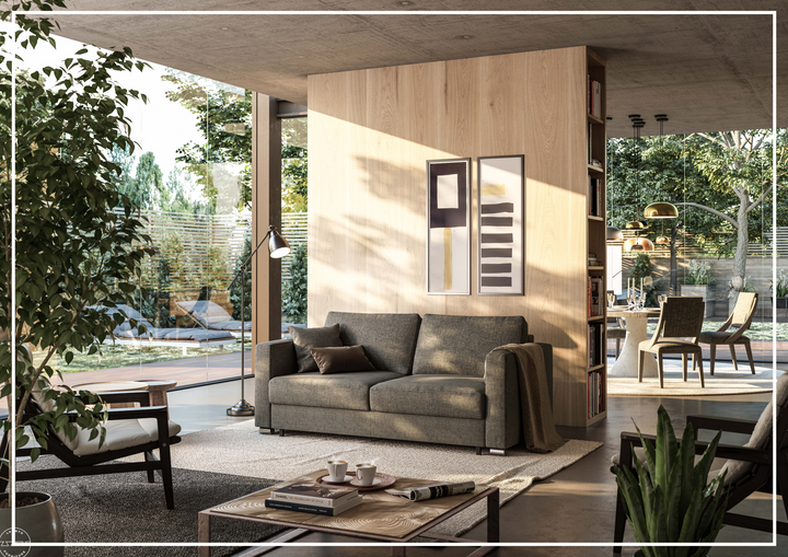 Luonto Fantasy Fabric King Sleeper Sofa-SOFABED