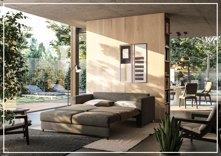 Luonto Fantasy Fabric King Sleeper Sofa-SOFABED