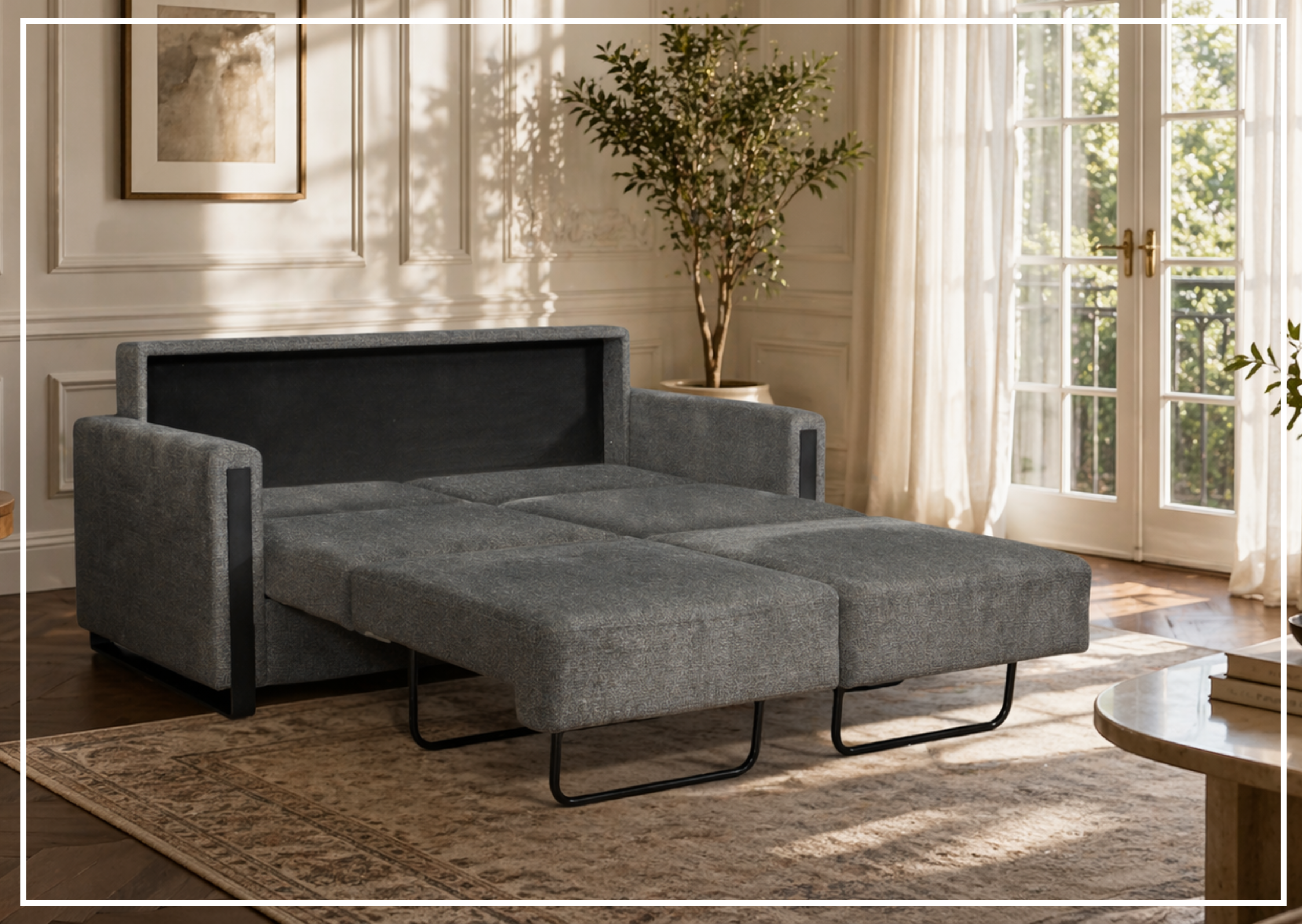 Fjords Mia Fabric Sleeper Sofa With Split Sleeper Cloud Fold Mechanism ...
