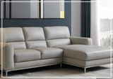 Gio Italia Crosby 3 Seater Modern Leather Sectional Sofa with Chaise-Sofabed