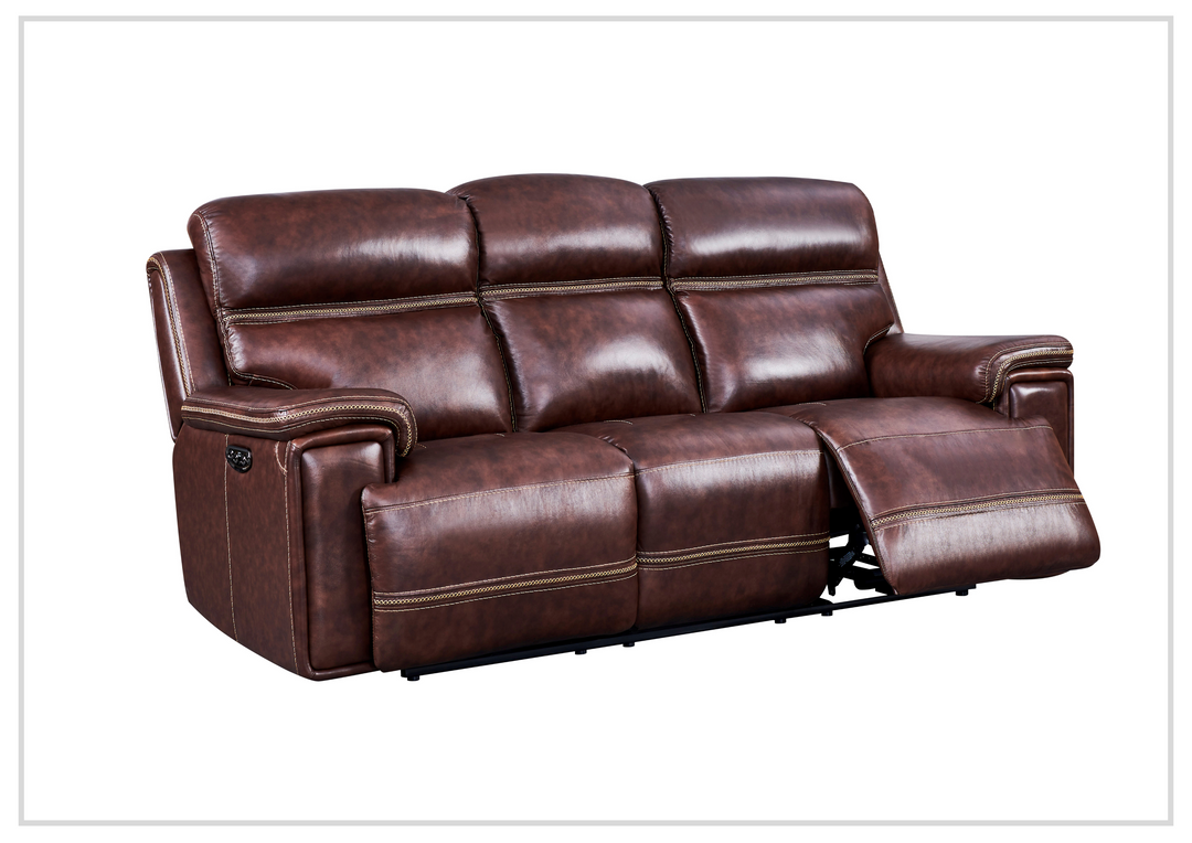 Gio Italia Fabiano Power Reclining Leather 3 Seater Sofa in Brown