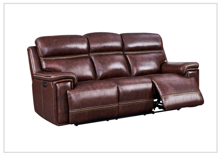Gio Italia Fabiano Power Reclining Leather 3 Seater Sofa in Brown