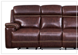 Gio Italia Fabiano Power Leather 3 Seater Sofa in Brown