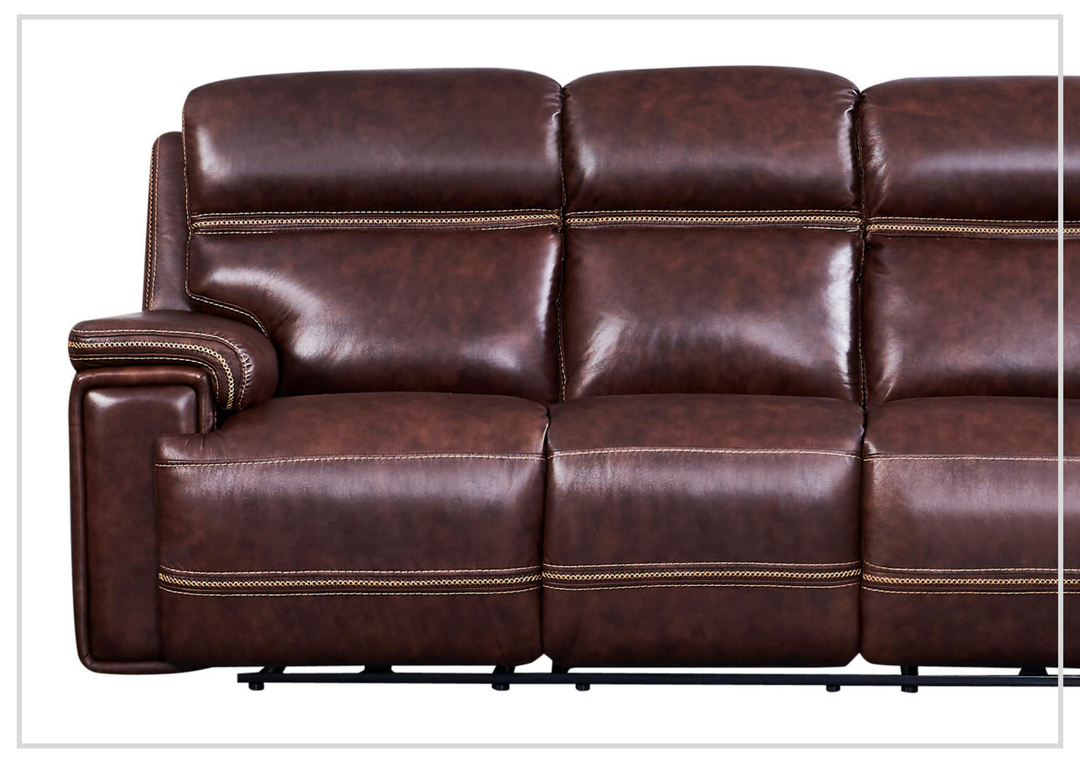 Gio Italia Fabiano Power Leather 3 Seater Sofa in Brown