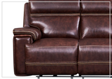 Gio Italia Fabiano Power Leather 3 Seater Sofa in Brown