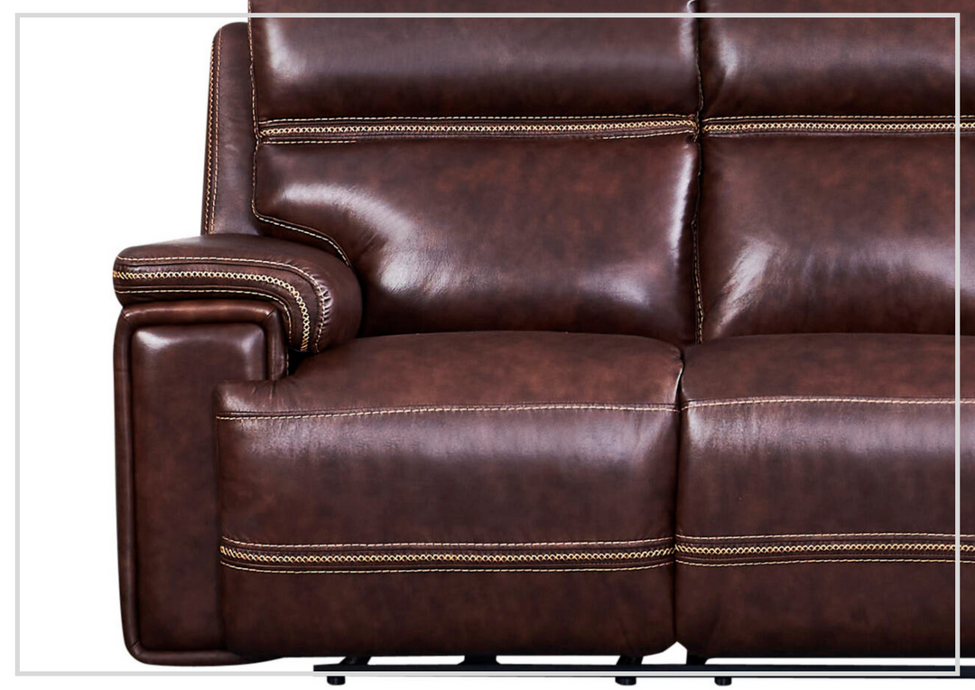 Gio Italia Fabiano Power Leather 3 Seater Sofa in Brown