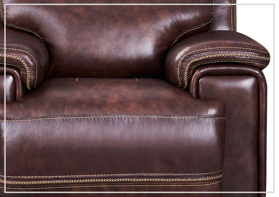 Gio Italia Fabiano Power Reclining Leather Chair in Brown