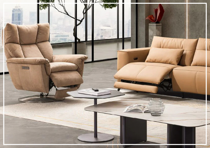 Klaussner Alessandro Leather Double Power Swivel Recliner Chair