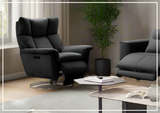 Klaussner Alessandro Leather Double Power Swivel Recliner Chair