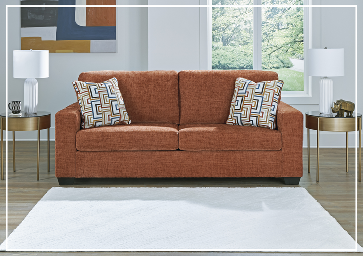 Gio Italia Amalfi Queen Fabric Sleeper Sofa with Accent Pillows