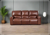 Gio Italia Bennett Power Leather 3 Seater Sofa in Brown