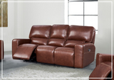 Gio Italia Bennett Power Leather 3 Seater Sofa in Brown