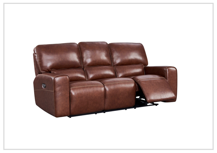 Gio Italia Bennett Power Leather 3 Seater Sofa in Brown