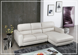 Gio Italia Crosby 3 Seater Modern Leather Sectional Sofa with Chaise-Sofabed
