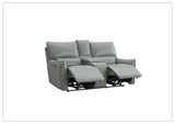 Gio Italia Heather Dark Gray Leather Power Recliner Loveseat W/Console-Sofabed