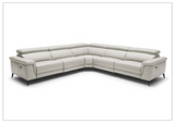 Gio Italia Hendrix Leather Power Sectional Sofa with Two Recliners-Sofabed