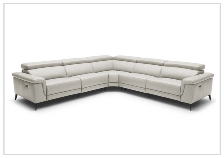 Gio Italia Hendrix Leather Power Sectional Sofa with Two Recliners-Sofabed
