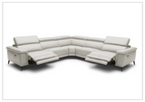Gio Italia Hendrix Leather Power Sectional Sofa with Two Recliners-Sofabed