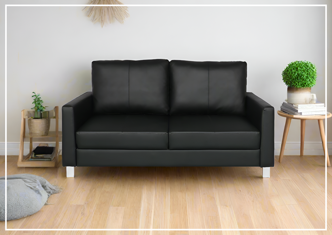 Gio Italia Nova Queen Leather Sleeper Sofa With Wood and Chrome Legs-Sofabed