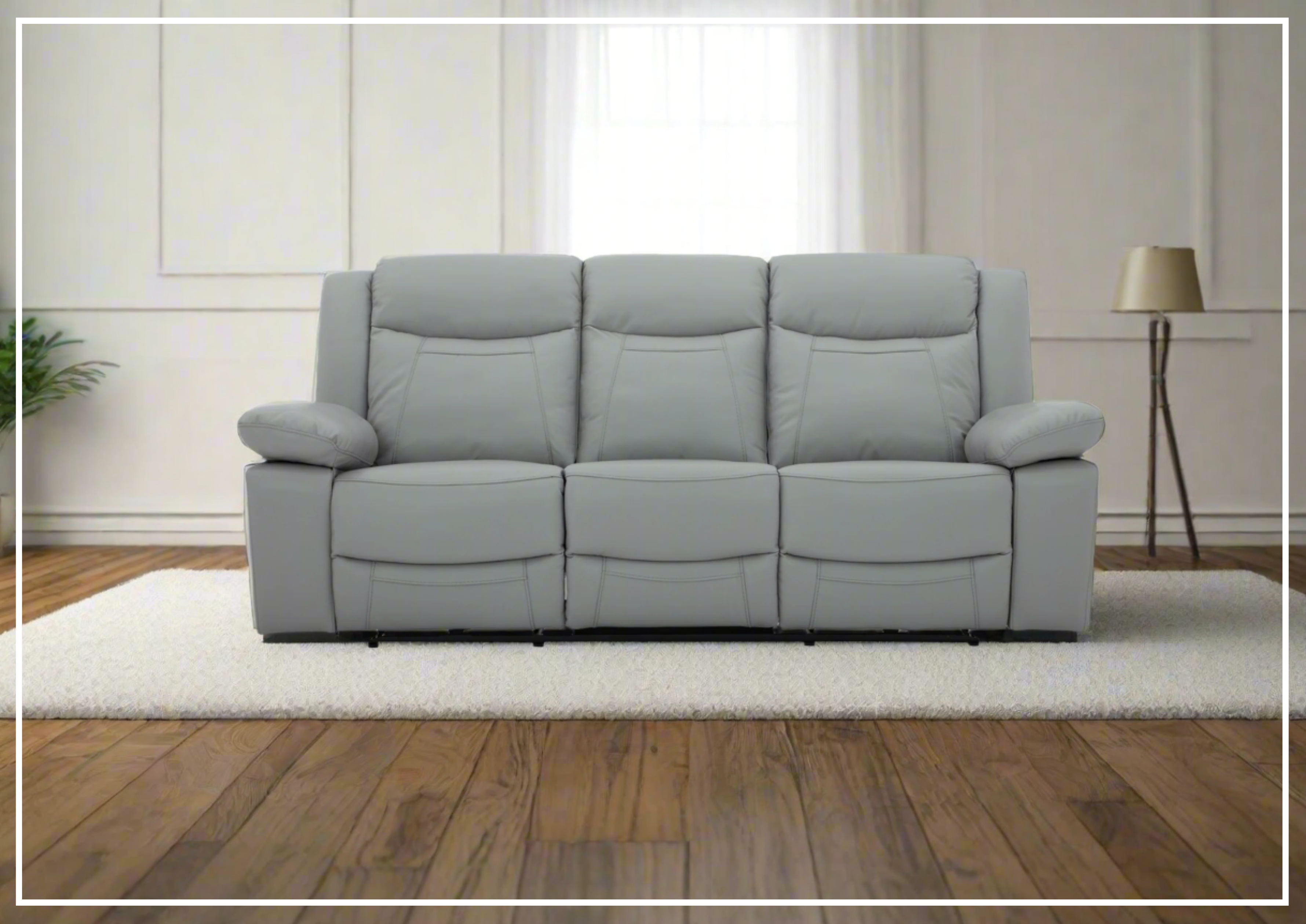 Wyatt Modern 3-Seater Leather Power Recliner Sofa with Adjustable