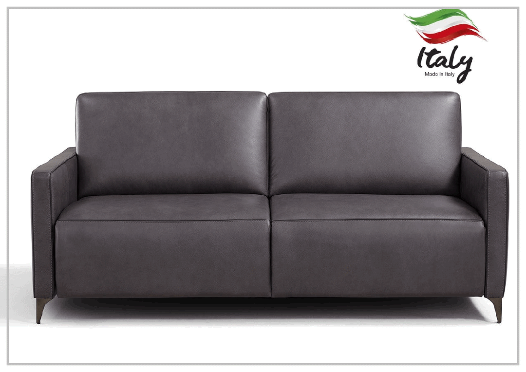 Kathy Ireland Wigan Luxury Gray Italian Leather Queen Sleeper