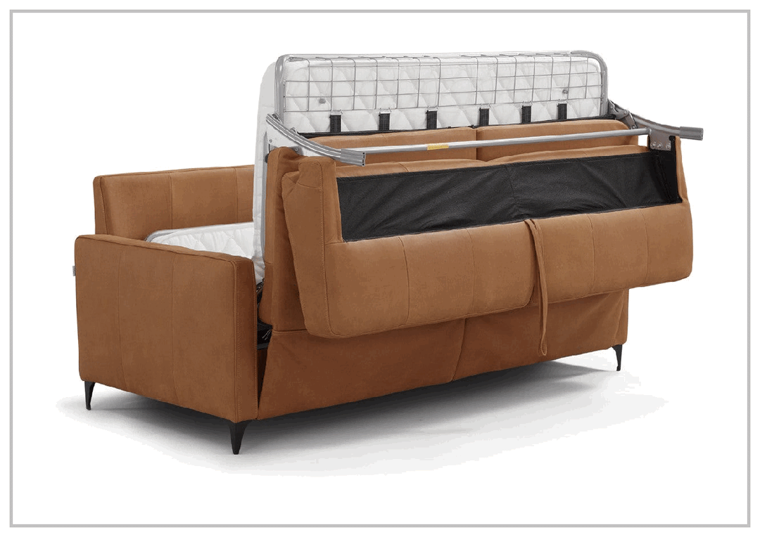 Kathy Ireland Wigan Luxury Gray Italian Leather Queen Sleeper