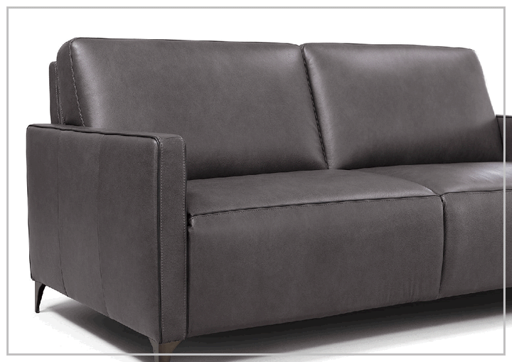 Kathy Ireland Wigan Luxury Gray Italian Leather Queen Sleeper