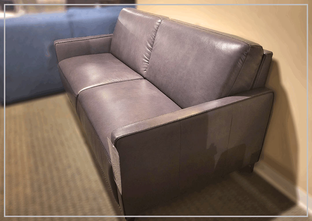 Kathy Ireland Wigan Luxury Gray Italian Leather Queen Sleeper