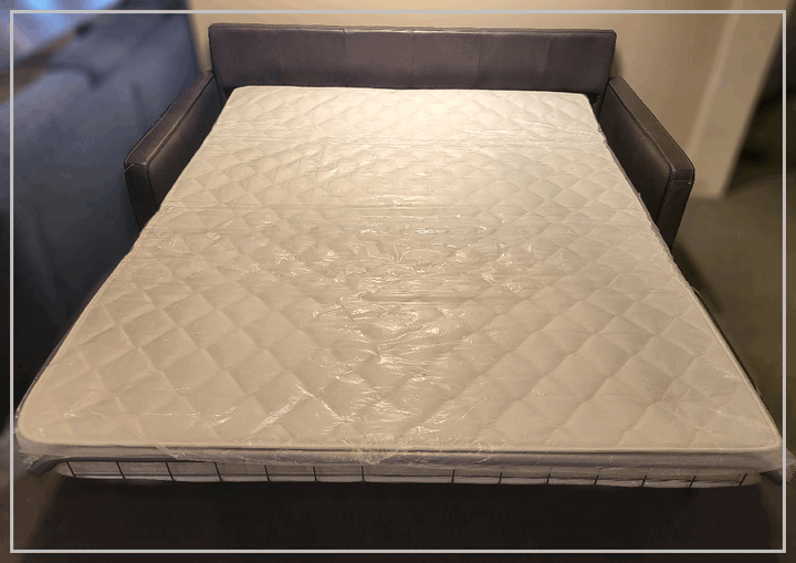 Kathy Ireland Wigan Luxury Gray Italian Leather Queen Sleeper