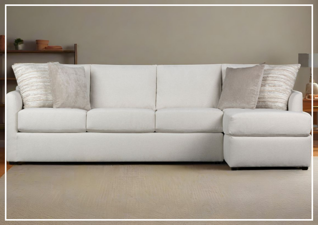 Klaussner Arden L-Shape 2 Piece Fabric  Sectional Sofa-Sofabed