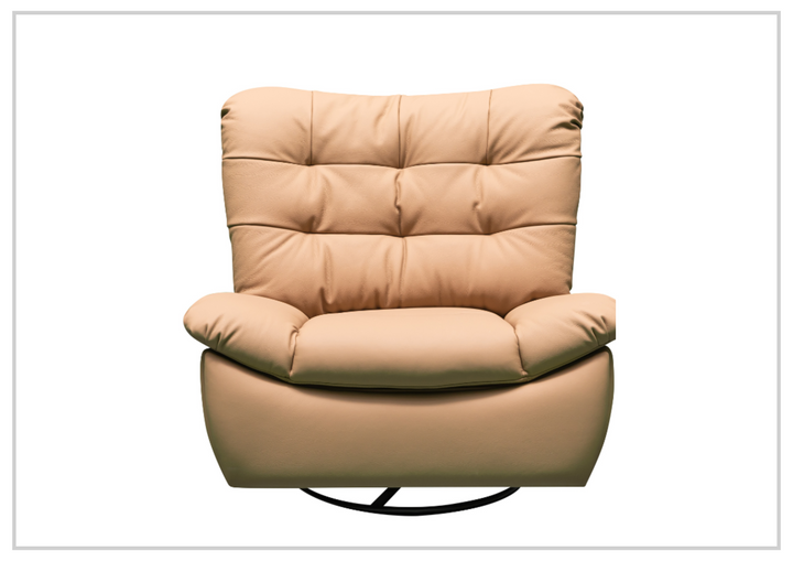 Klaussner Celina Swivel Glider Leather Manual Recliner with Cushion Arms-Sofabed