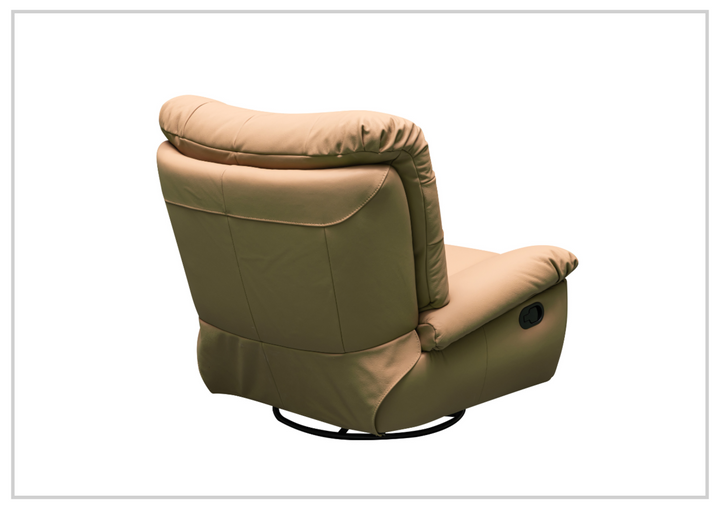 Klaussner Celina Swivel Glider Leather Manual Recliner with Cushion Arms-Sofabed
