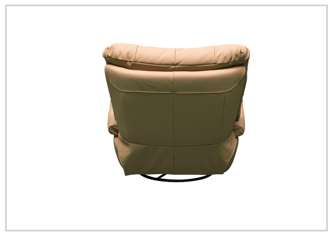 Klaussner Celina Swivel Glider Leather Manual Recliner with Cushion Arms-Sofabed