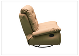 Klaussner Celina Swivel Glider Leather Manual Recliner with Cushion Arms-Sofabed