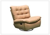 Klaussner Celina Swivel Glider Leather Manual Recliner with Cushion Arms-Sofabed