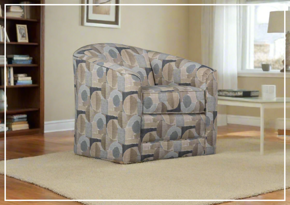 Klaussner Edena Fabric Swivel Chair with Tight Back Design-Sofabed