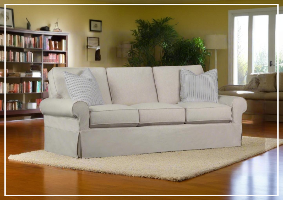 Klaussner Katelin Sofa Slipcover in John Linen Sepia-Sofabed