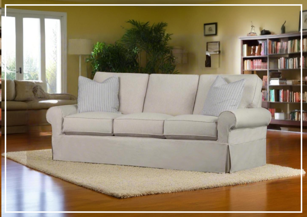 Klaussner Katelin Sofa Slipcover in John Linen Sepia-Sofabed