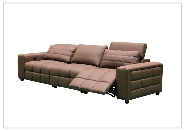 Klaussner Orlano 3-seater Brown Leather Power Reclining Sofa-Sofabed