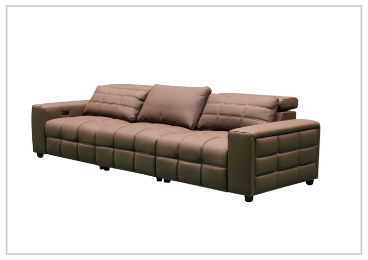 Klaussner Orlano 3-seater Brown Leather Power Reclining Sofa-Sofabed