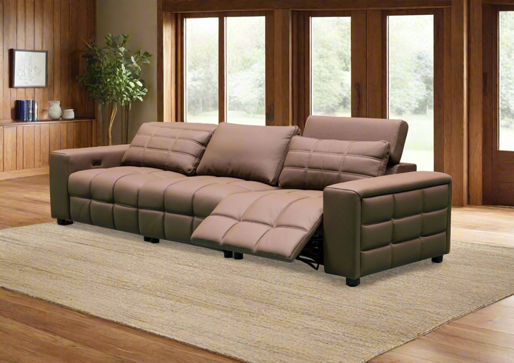 Klaussner Orlano 3-seater Brown Leather Power Reclining Sofa