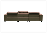 Klaussner Orlano 3-seater Brown Leather Power Reclining Sofa-Sofabed