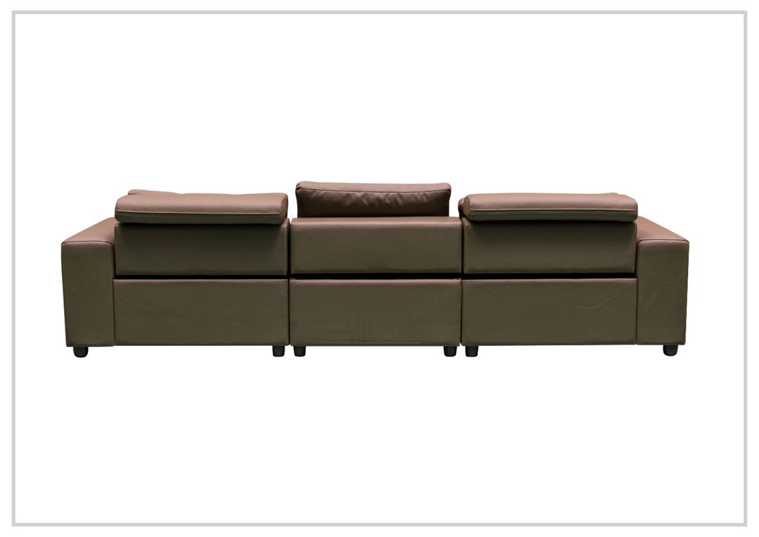 Klaussner Orlano 3-seater Brown Leather Power Reclining Sofa-Sofabed